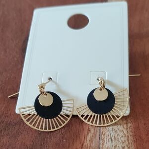 Elegant Black and Gold Earrings